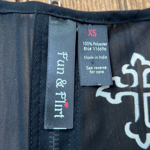 Fun and Flirt sheer Black swing style cross tank top size xs - Picture 6 of 7
